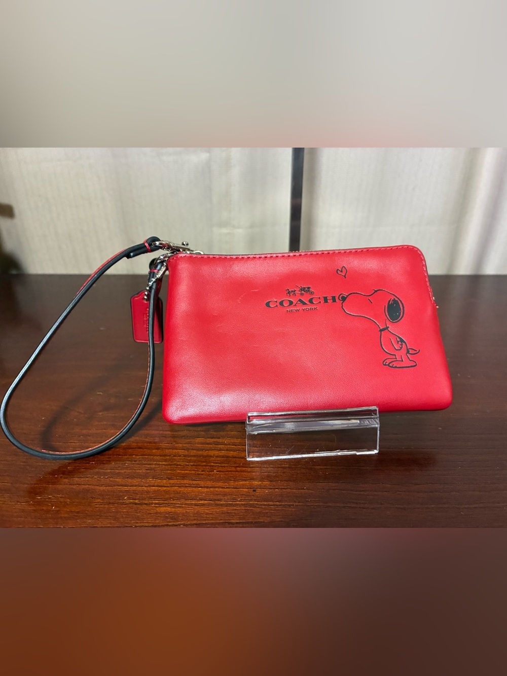 Coach Leather Snoopy Wristlet